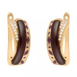 Серьги с английским замком из серебра TC-E00681-BR-G-X-BR-W