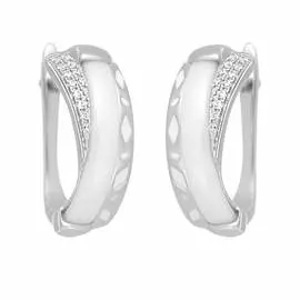 Серьги с английским замком из серебра TC-E00681-W-W-X-W-W