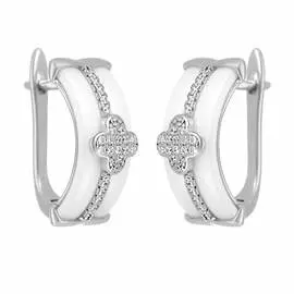 Серьги с английским замком из серебра TC-E00134-W-W-X-X-W