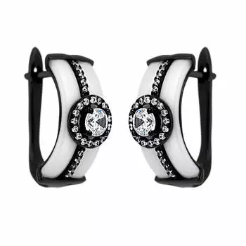 Серьги с английским замком из серебра TC-E00617-W-B-W-X-W