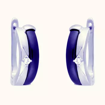 Серьги с английским замком из серебра TC-E00829-BL-W-W-X-X