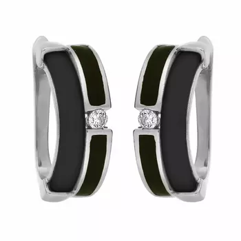 Серьги с английским замком из серебра TC-E01035-B-W-X-B-W