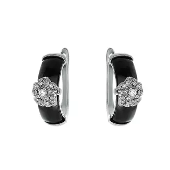 Серьги с английским замком из серебра TC-E00250-B-W-W-X-W