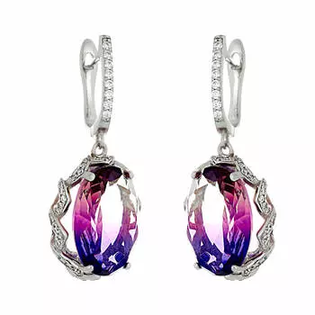 Серьги с английским замком из серебра PD-E00524-X-W-BX11-X-W