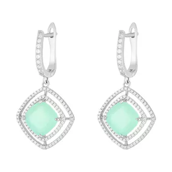 Серьги с английским замком из серебра PD-E00281-X-W-MLB-X-W