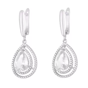 Серьги с английским замком из серебра PD-E00280-X-W-W-X-W