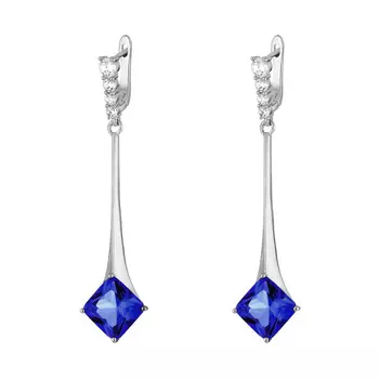 Серьги с английским замком из серебра PD-E00323-X-W-SAP-X-W