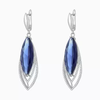 Серьги с английским замком из серебра PD-E00273-X-W-SAP-X-W