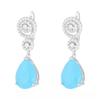 Серьги с английским замком из серебра PD-E00118-X-W-MB-X-W