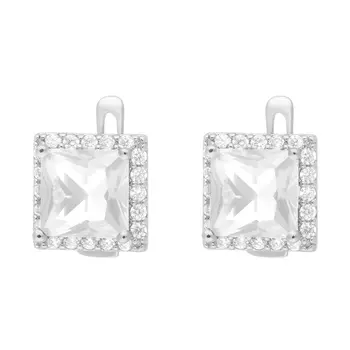 Серьги с английским замком из серебра PD-E00760-X-W-W-X-W