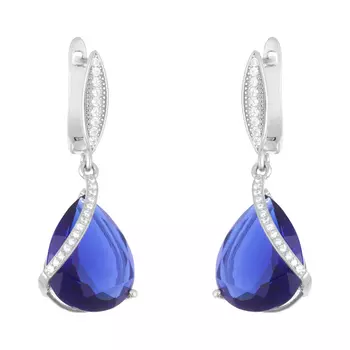 Серьги с английским замком из серебра PD-E00730-X-W-SAP-X-W