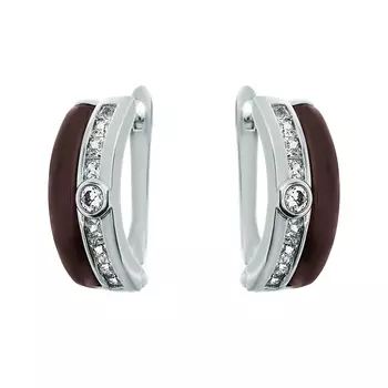 Серьги с английским замком из серебра TC-E00670-BR-W-W-X-W