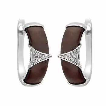 Серьги с английским замком из серебра TM-E01162-BR-W-X-X-W