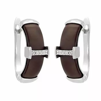 Серьги с английским замком из серебра TM-E00448-BR-W-X-X-W