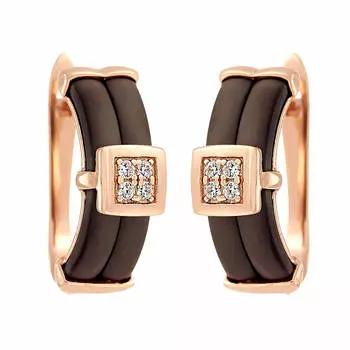 Серьги с английским замком из серебра TM-E00662-BR-G-X-X-W