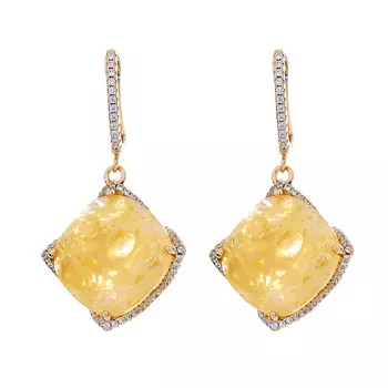 Серьги с английским замком из серебра PD-E495-4-X-G-YW-X-W