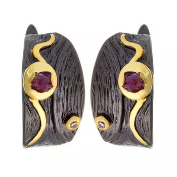 Серьги с английским замком из серебра AY-E00108-X-BY-Pin-X-W