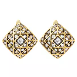 Серьги с английским замком из серебра CZ-E01622-X-L-W-X-W