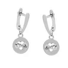 Серьги с английским замком из серебра SL-E01742-X-W-X-X-W