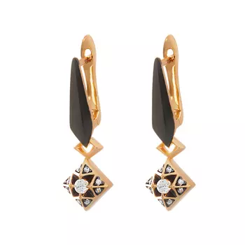 Серьги с английским замком из серебра CZ-E01491-X-G-X-X-W