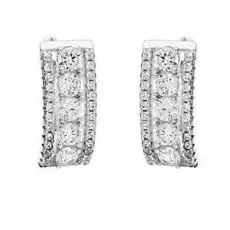 Серьги с английским замком из серебра CZ-E00681-X-W-W-X-W