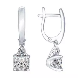 Серьги с английским замком из серебра 89020028