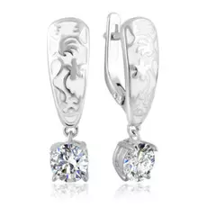 Серьги с английским замком из серебра 94021534