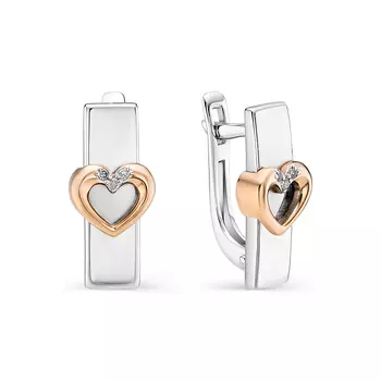 Серьги с английским замком из серебра 02-0655/000Б-00