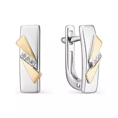 Серьги с английским замком из серебра 02-1109/000Б-00