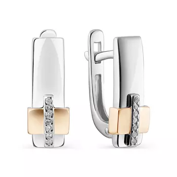 Серьги с английским замком из серебра 02-0298/000Б-00