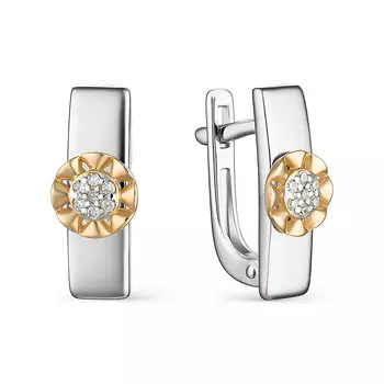 Серьги с английским замком из серебра 02-1323/000Б-00