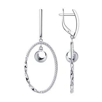 Серьги с английским замком из серебра 94023920