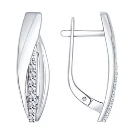 Серьги с английским замком из серебра 94022031