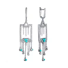 Серьги с английским замком из серебра SE3348_SR_TQ_001_WG