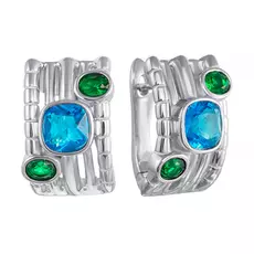 Серьги с английским замком из серебра SE30195_SR_CRYST_001_WG