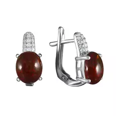 Серьги с английским замком из серебра SM-036_SR_OP_003_WG