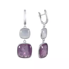 Серьги с английским замком из серебра SE0100_SR_AM_CH_001_WG