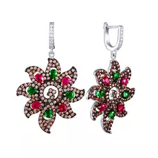 Серьги с английским замком из серебра SB0053-E_SR_001_WG