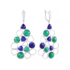 Серьги с английским замком из серебра ER-50996_SR_WG