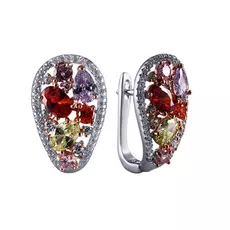 Серьги с английским замком из серебра AES36944W_SR_004_YG