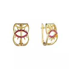 Серьги с английским замком из серебра 00356E_SR_001_YG