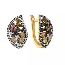 Серьги с английским замком из серебра AES36939W_SR_001_YG