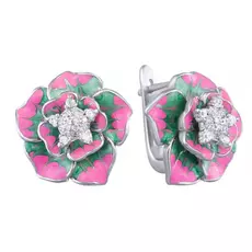 Серьги с английским замком из серебра CAS3617E_SR_ENAM_001_WG