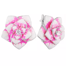 Серьги с английским замком из серебра CAS3519E_SR_ENAM_001_WG