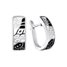 Серьги с английским замком из серебра E-7664_SR_ENAM_001_WG