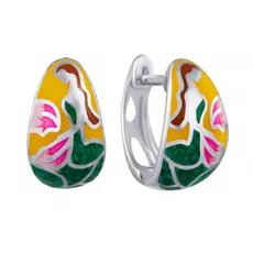 Серьги с английским замком из серебра CAS3510E_SR_ENAM_WG