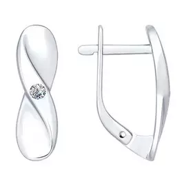 Серьги с английским замком из серебра 87020004