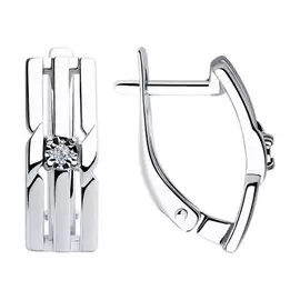 Серьги с английским замком из серебра 87020021