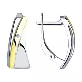 Серьги с английским замком из серебра 87020024