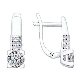 Серьги с английским замком из серебра 89020008